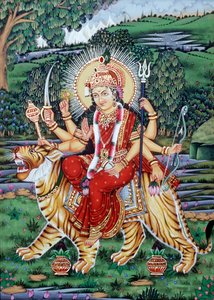 Göttin Durga Miniaturmalerei