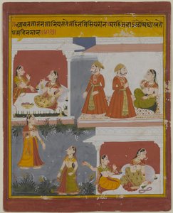 Illustration aus einem Manuskript des Bihari Satasai von School Indian