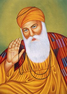 Lord Guru Nanak Miniaturmalerei auf Papier
