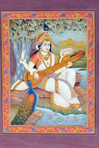 Miniaturmalerei der Göttin Saraswati