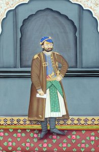 Miniaturmalerei von Maharaja Sawai Ram Singh dem Zweiten, Jaipur von School Indian