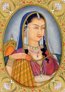 Miniaturmalerei von Mogul-Königin Jodha Bai, Indien, Asien von School Indian