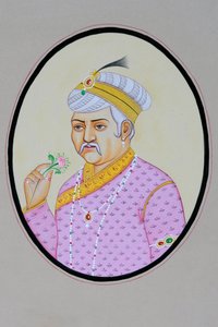 Miniaturmalerei von Mughal-Kaiser Akbar von School Indian