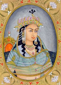 Miniaturmalerei von Mogul-Königin Mehrunissa, Indien, Asien von School Indian