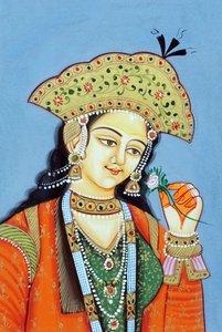 Miniaturmalerei von Mogulkaiserin Mumtaz Mahal
