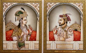 Mumtaz Mahal und Shah Jahan Malerei