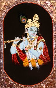 Malerei von Gott Krishna, Indien von School Indian