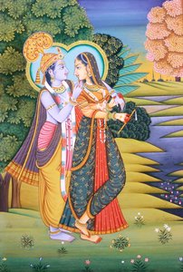 Radha Krishna Miniaturmalerei