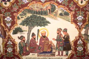 Religiöses Gemälde im Gurudwara Baba Atalti