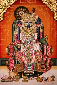 Shri Bankey Bihari, Miniaturmalerei, Vrindavan, Mathura, Indien