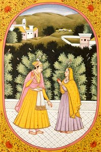 Jahreskalenderbild und Malerei für einen hinduistischen Monat Magha, Indien