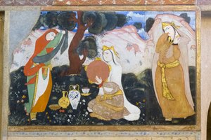 Fresko im Chehel Sotoun Palast, Isfahan, Iran