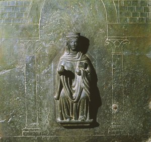 Detail von der Tür des Oratoriums des Heiligen Johannes des Evangelisten, Italien (Bronze)