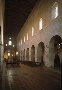 Innenansicht der Kirche von Saint Vincent und Saint Anasthasius der Abtei der Drei Brunnen (Tre-Fontane) 625-1630 Rom, Italien von School Italian