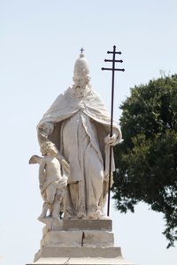 Statue des Heiligen Sylvester, Mantua, Lombardei, Italien
