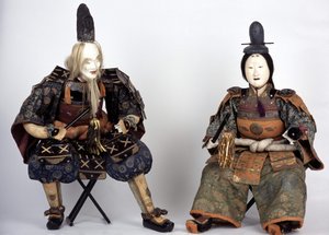 Japanische Puppen aus der Edo-Zeit, die auf der Jungenparty erscheinen. Captier Sammlung. Paris