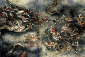 Drachen, Dekoration des buddhistischen Tempels von Pongwon, Seoul, Korea