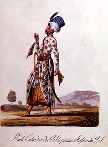 Sultan, aus einem Album türkischer Kostüme, Ende des 18. Jahrhunderts von School Levantine