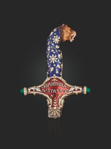 Griff des Staatsschwerts von Maharaja Jagatjit Singh von Kapurthala, ca. 1900 von School Mughal