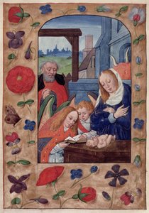 Die Geburt Christi, aus einem Stundenbuch von School Netherlandish