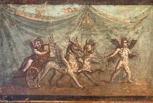 Amor und Wagen von Greifen gezogen, Herculaneum
