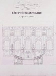 Innere Fassade der Parade-Treppe im Winterpalast; Fassade intérieure de l