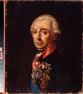 Porträt des Generalfeldmarschalls Prinz Alexander Suworow. von School Russian