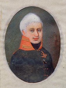 Porträt des Dichters Anton A. Delvig (1798-1831) (in Militäruniform)