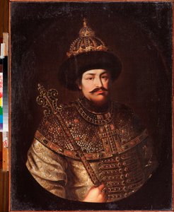 Porträt des Zaren Alexei I. Michailowitsch von Russland. von School Russian