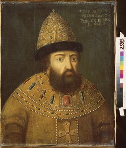 Porträt des Zaren Alexei I. Michailowitsch von Russland (1629-1676) von School Russian