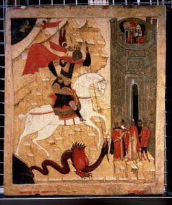 Darstellung des heiligen Georg und des Drachen von School Russian