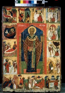 Altarbild des Lebens des Heiligen Nikolaus von Myra oder Bari