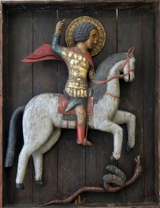 Russische Ikone: Heiliger Georg und der Drache