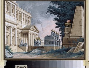 Tempel, Bühnenbild für ein Theaterstück