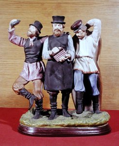 Drei betrunkene Moujiks, hergestellt von der Gardner-Fabrik, Moskau, ca. 1860-70