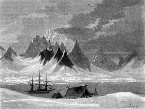 Ansicht auf die Spitzbergen-Inseln, Svalbard-Archipel, Illustration aus 