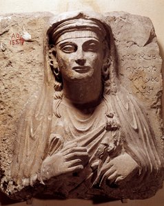 Östliche Antike: Grabbüste von Saba. Aus Palmyra. 2.-3. Jahrhundert. Paris, Louvre Museum von School Syrian