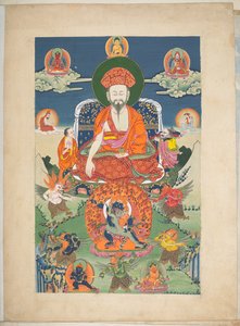 Eine von 12 Zeichnungen tibetischer Gottheiten von einem tibetischen Künstler, wahrscheinlich in Lhasa, ca. 1800