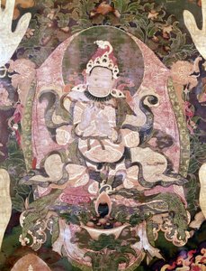Gnya-khri-bcan-po, erster König von Tibet. Thai-ka Tibetan Paris Musée Guimet
