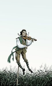 Barocke Violine Vogelscheuche von Scott McKowen