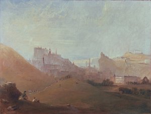 Edinburgh, von St. Anthonys Kapelle, Arthurs Seat, ca. 1830-36