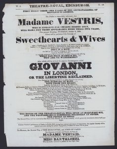Theaterprogramm für das Theatre Royal, Edinburgh, 6. Oktober 1829 von Scottish School