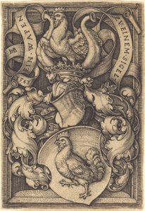 Wappen mit einem Hahn