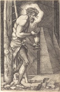 Der Schmerzensmann am Fuß des Kreuzes