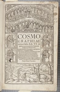 Titelblatt der Cosmographia, 1544 von Sebastian Munster