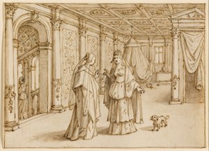 Anna und Dido diskutieren über Aeneas von Sebastian Vrancx
