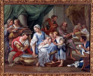 Die Geburt des heiligen Johannes des Täufers (Geburt des heiligen Johannes des Täufers) Gemälde von Sebastiano Conca (1680-1764) 18. Jahrhundert Museo dell