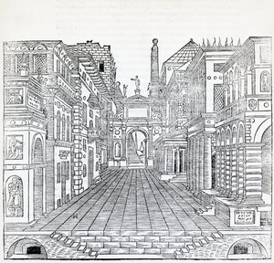 Magische Szene (theatralisches Bühnenbild von Sebastiano Serlio) von Sebastiano Serlio