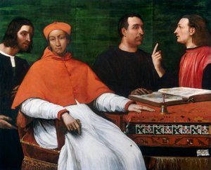 Kardinal Bandinello Sauli, sein Sekretär und zwei Geographen, 1516
