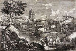 Landschaft mit Joseph in Ägypten von Sébastien Bourdon